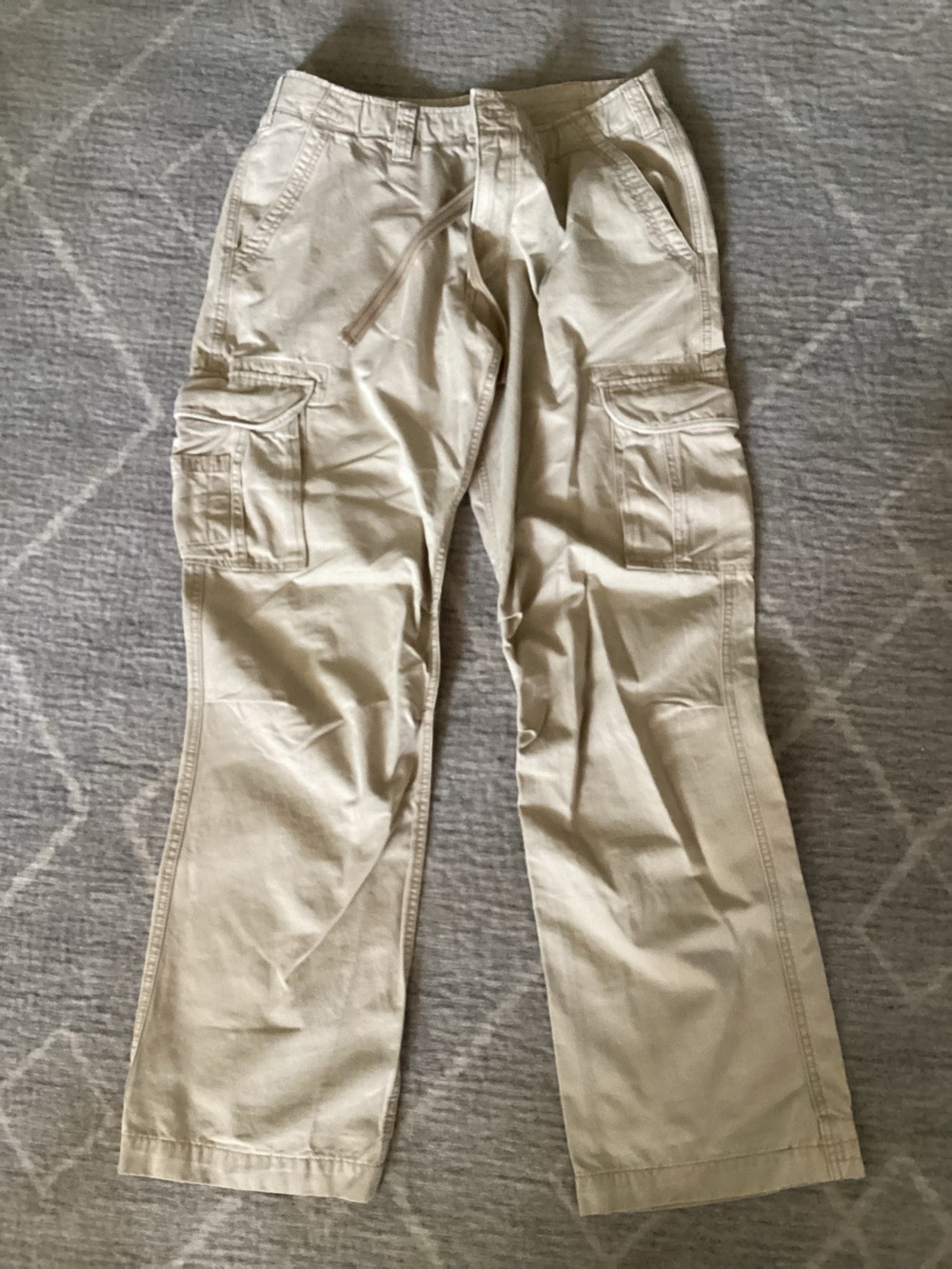 Old Navy Men's Khaki Cargo Pants with Drawstring Waist